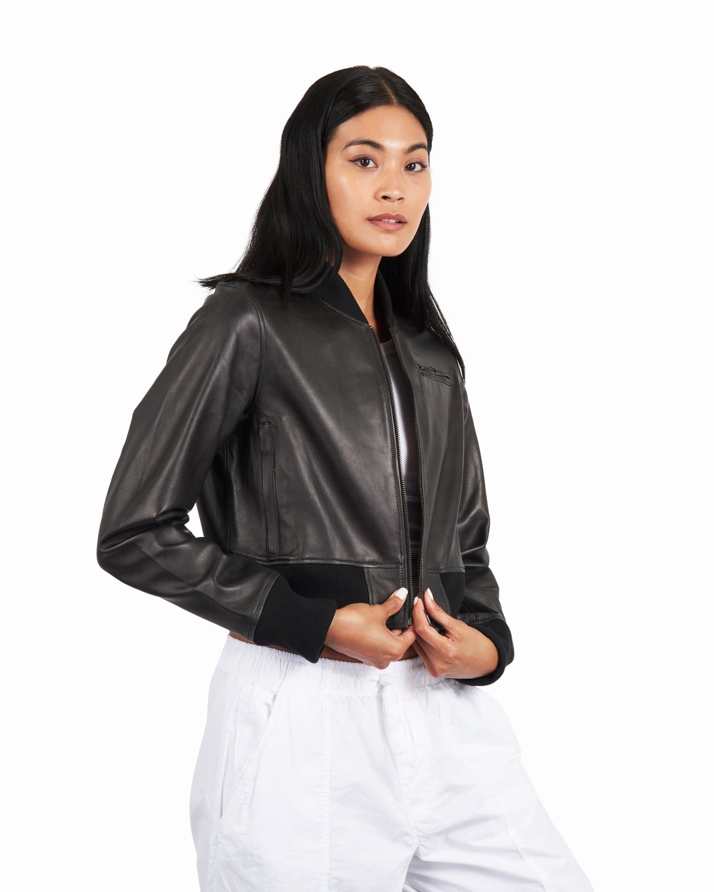 Collins Patina Leather Jacket Black