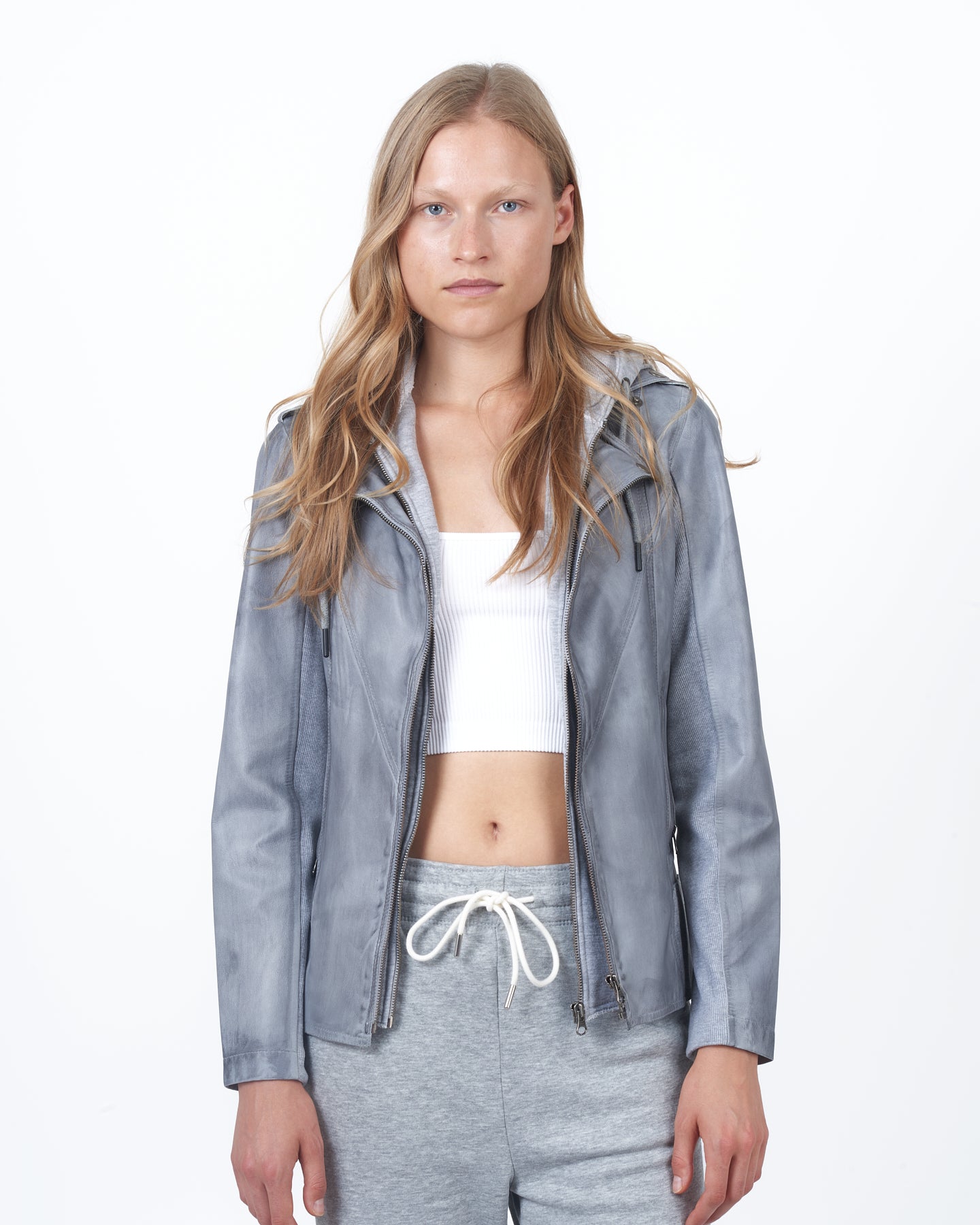 JKT Hannah Patina Leather Jacket Steel
