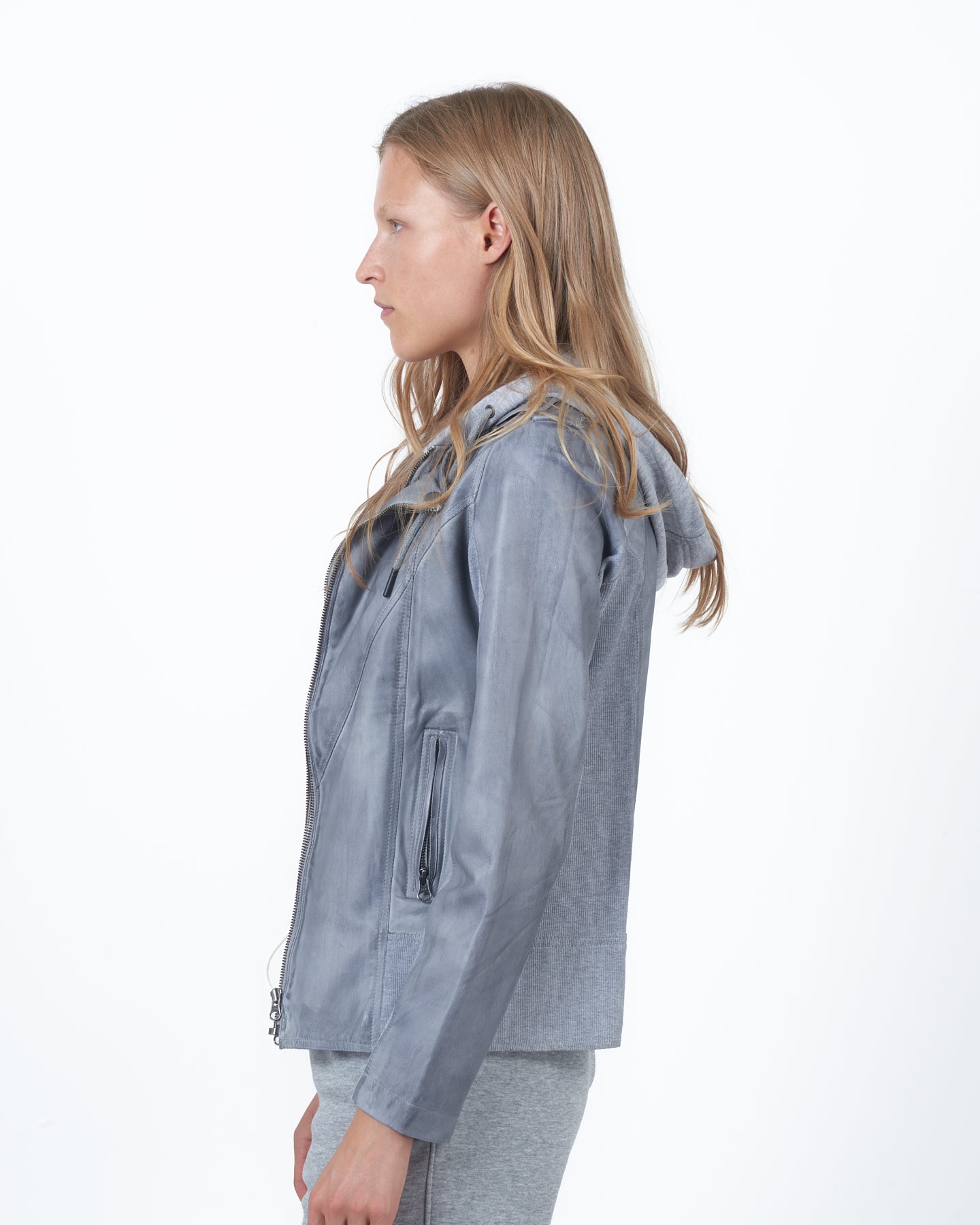 JKT Hannah Patina Leather Jacket Steel