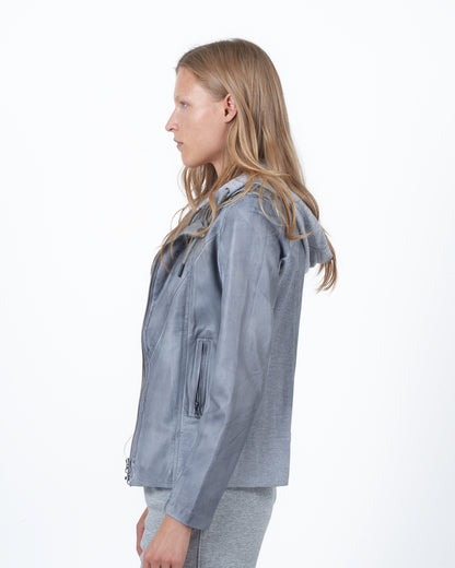 JKT Hannah Patina Leather Jacket Steel