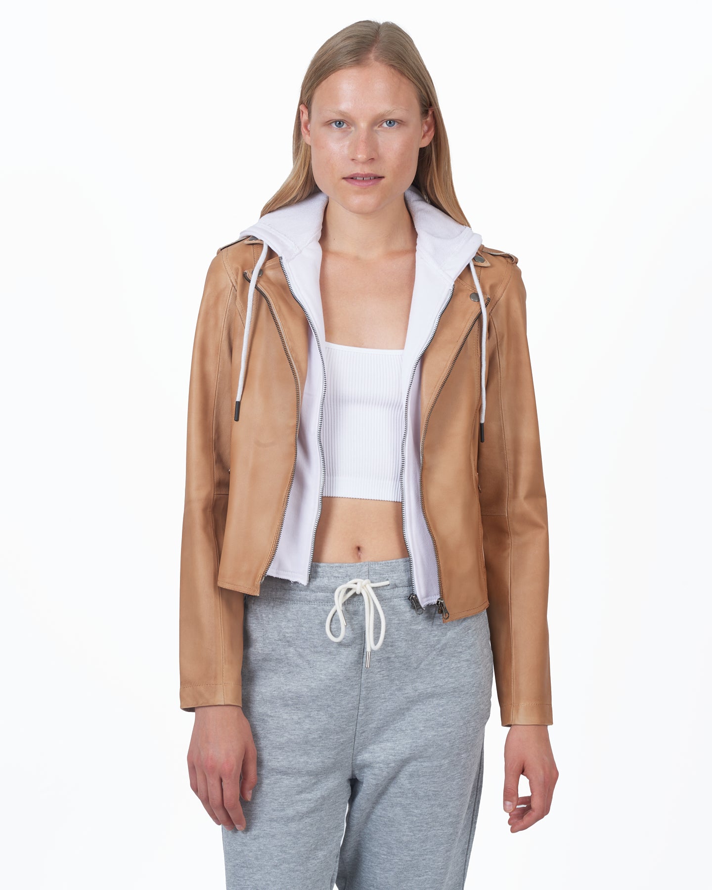 JKT Molly Patina Leather Jacket Au Lait