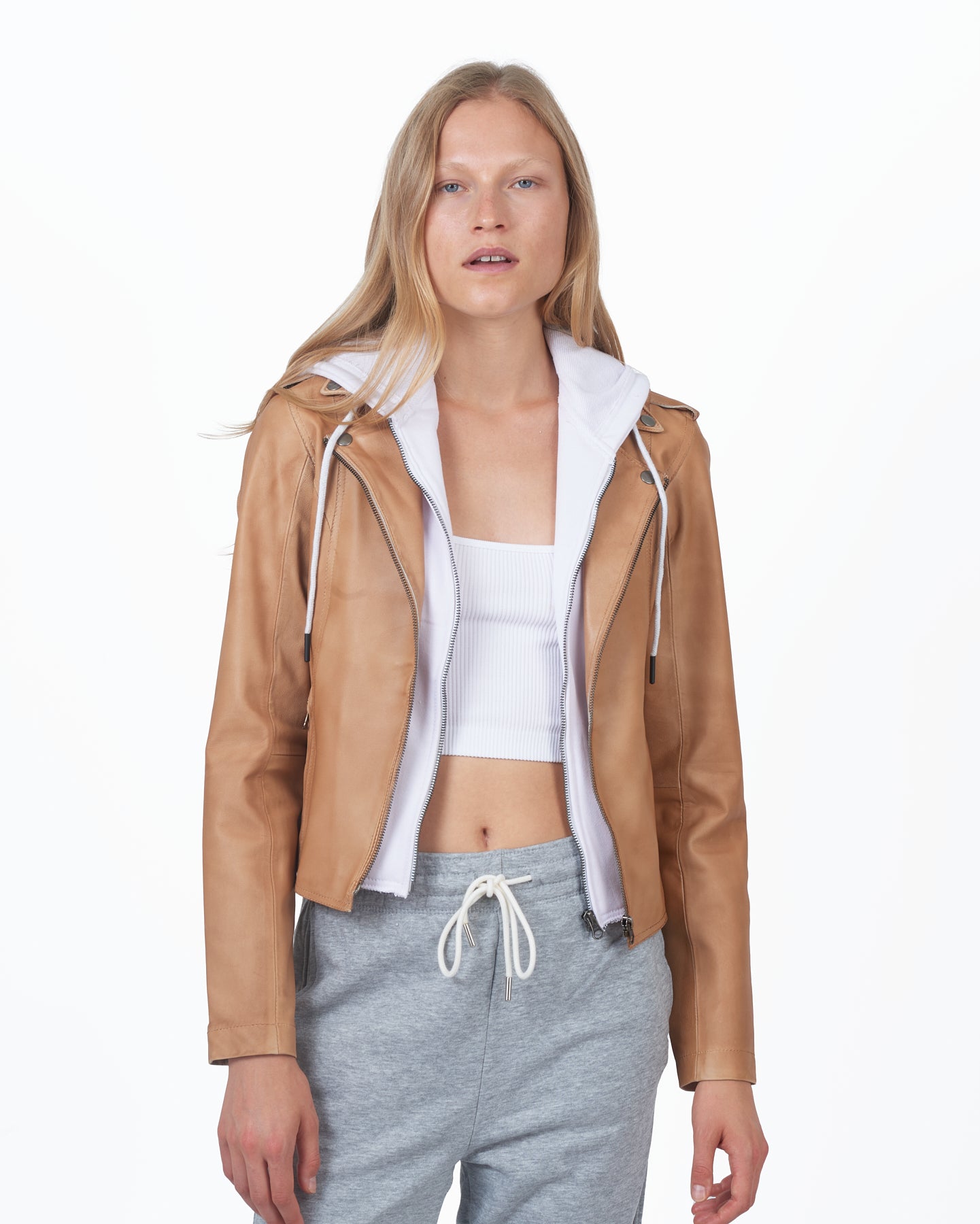 JKT Molly Patina Leather Jacket Au Lait
