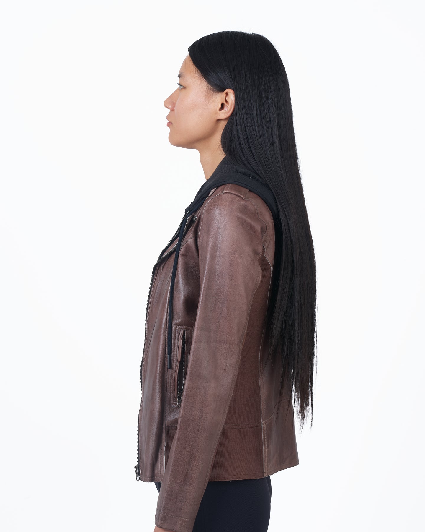 JKT Hannah Patina Leather Jacket Bark
