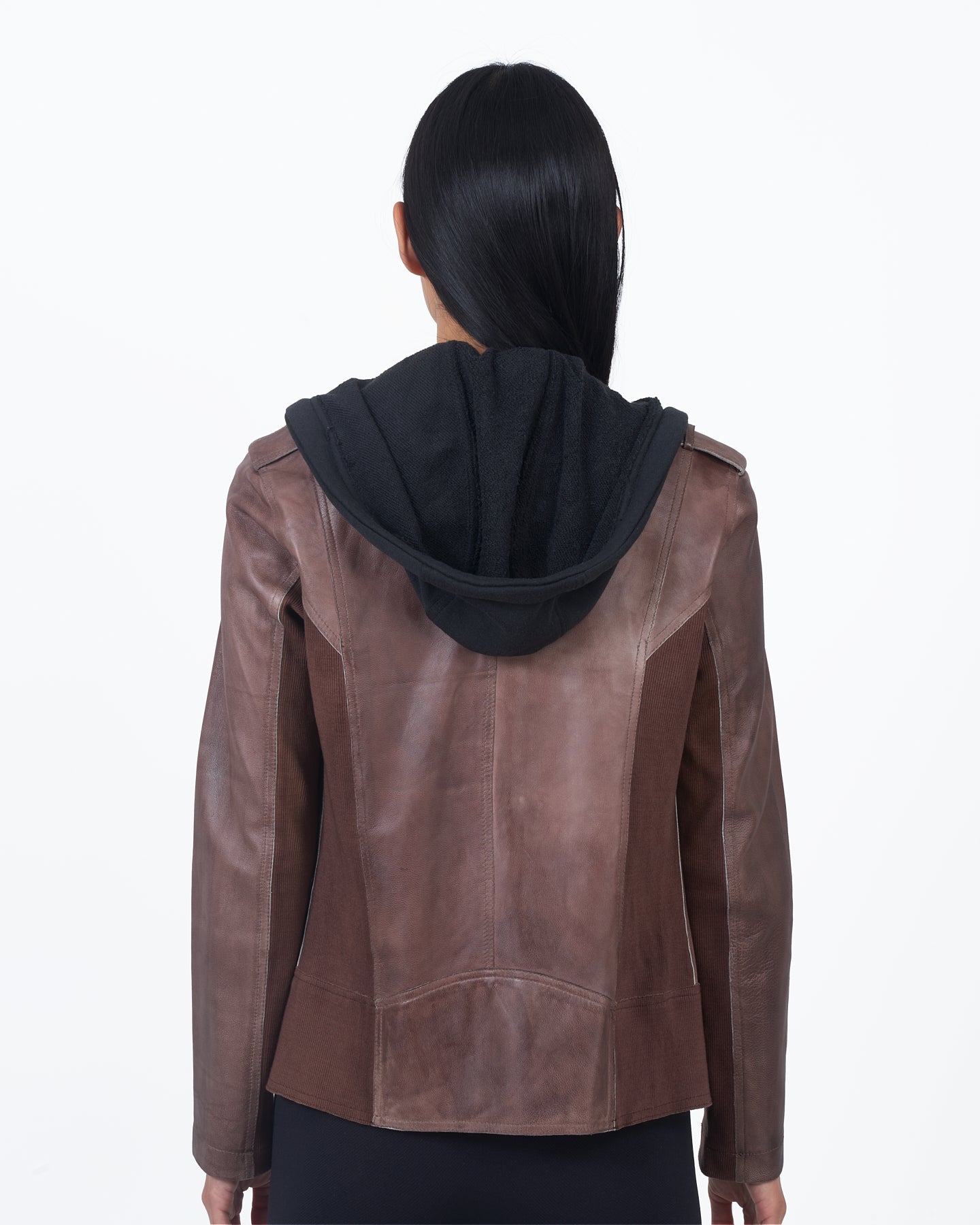 JKT Hannah Patina Leather Jacket Bark