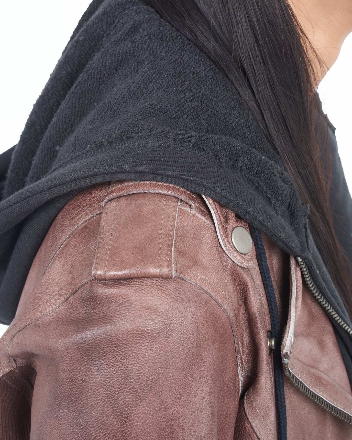 JKT Hannah Patina Leather Jacket Bark