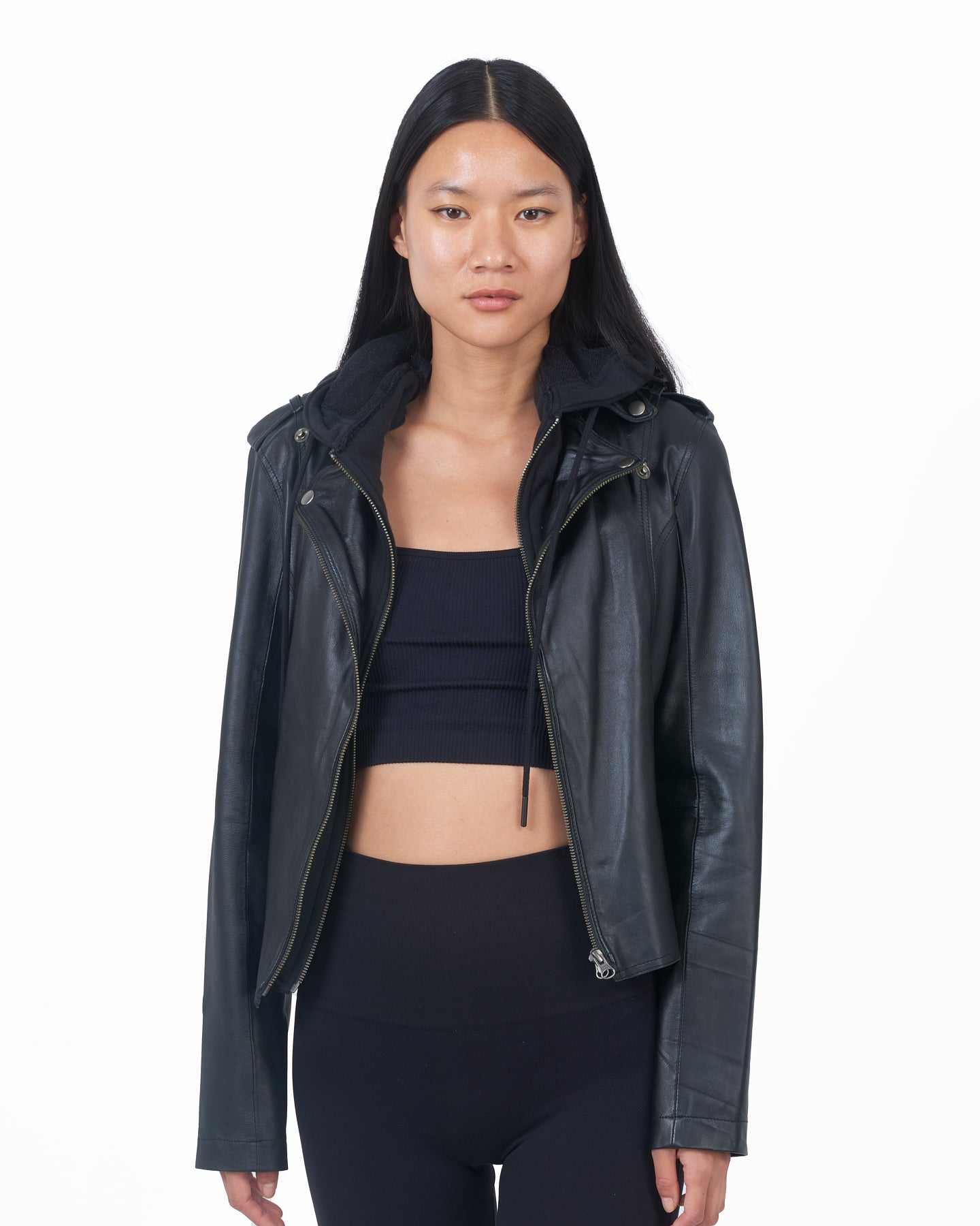 JKT Molly Burnished Leather Jacket Black