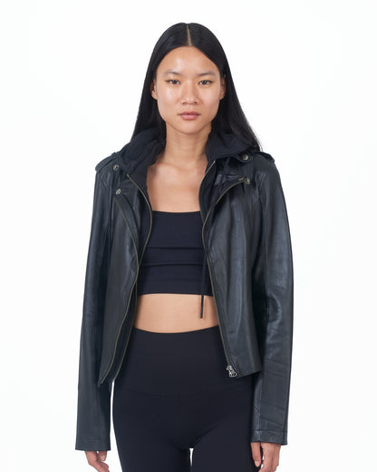 JKT Molly Burnished Leather Jacket Black