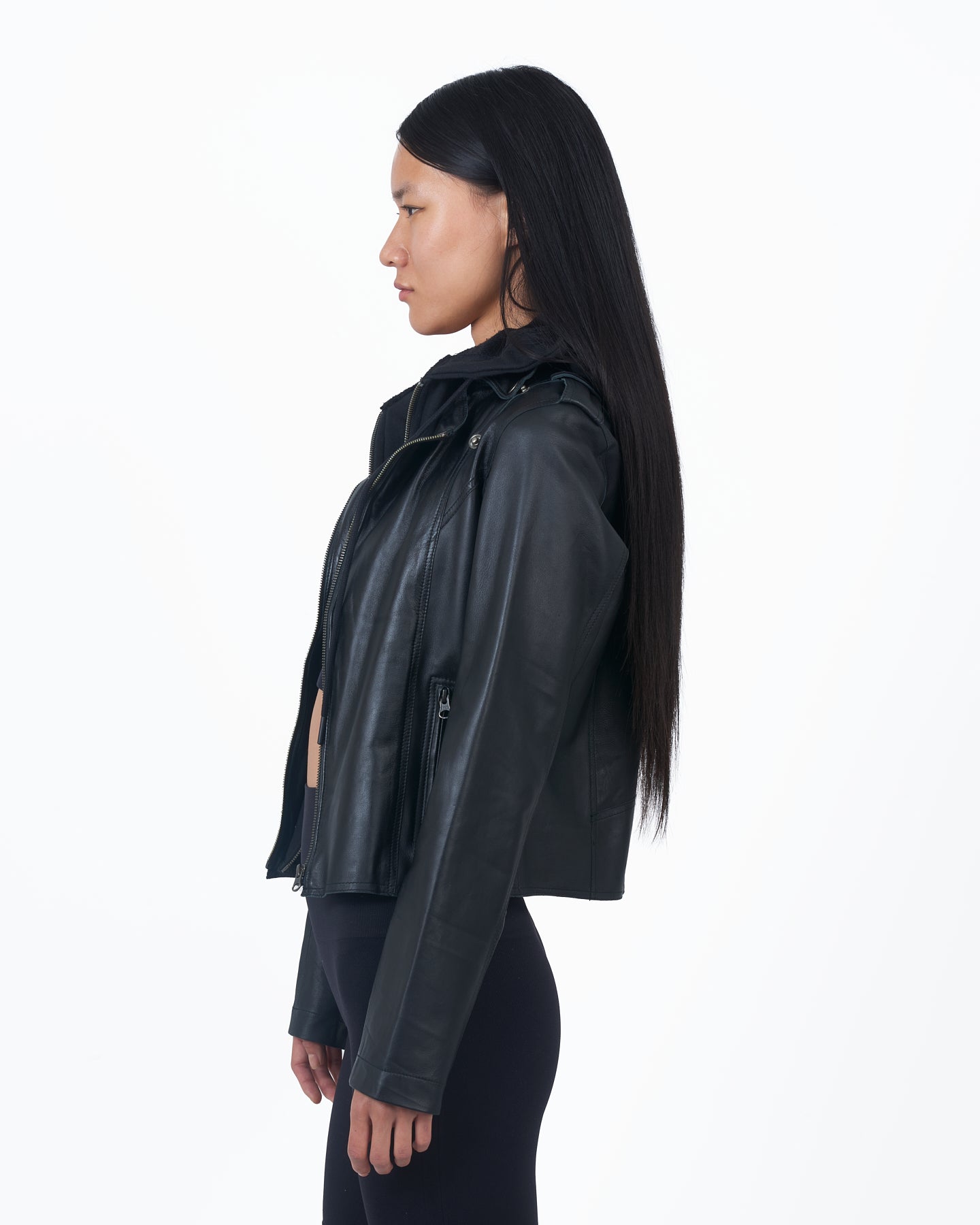 JKT Molly Burnished Leather Jacket Black