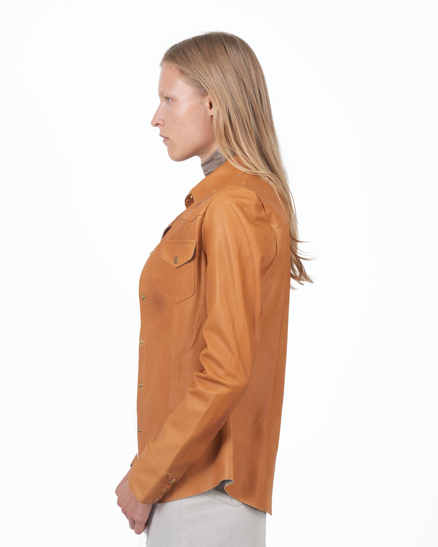 JKT Robin Matte Leather Jacket Tortilla