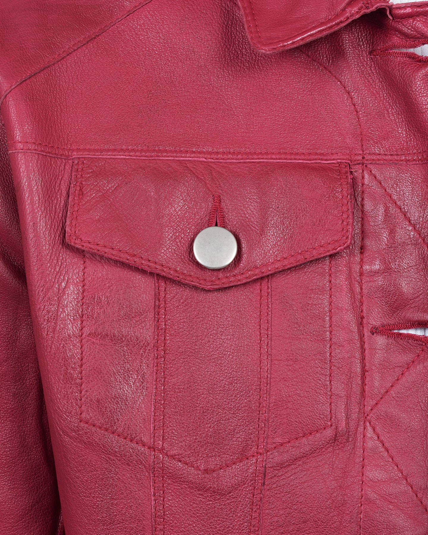 JKT Alexa Waxed Leather Jacket Red