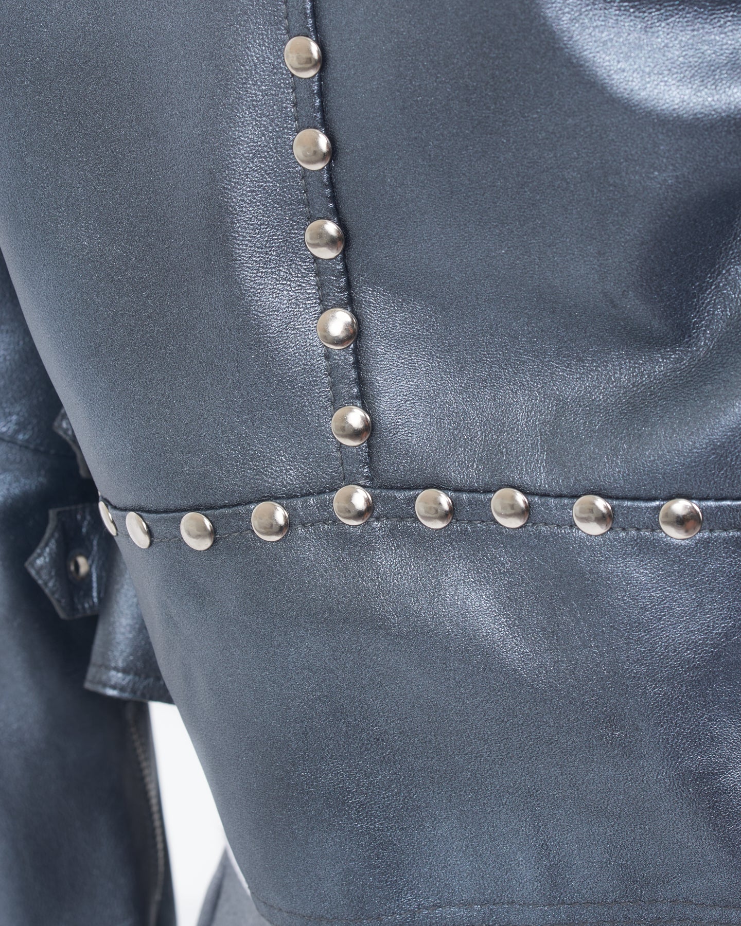JKT Harley Metallic Leather Gunmetal