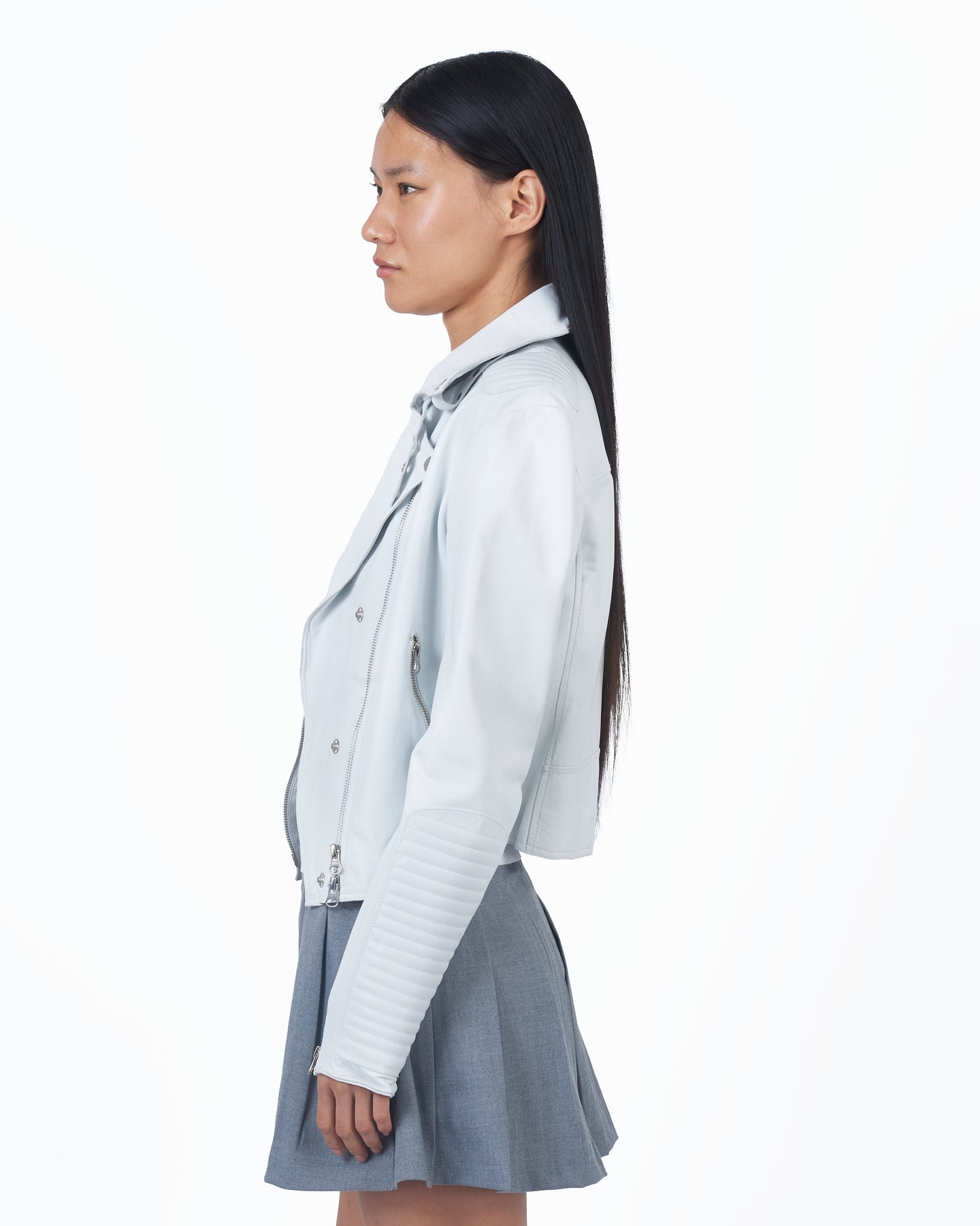 JKT Harley Burnished Leather Jacket White