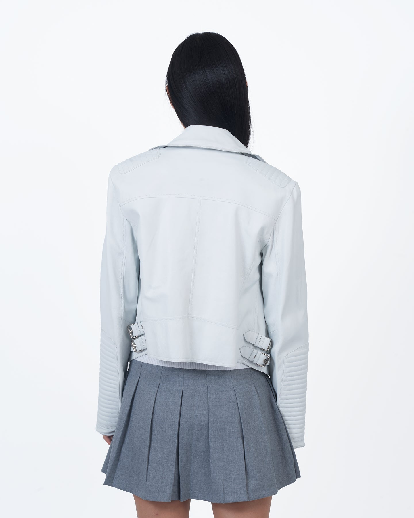 JKT Harley Burnished Leather Jacket White