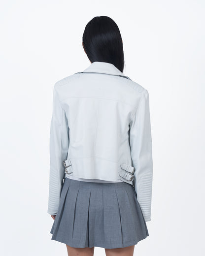 JKT Harley Burnished Leather Jacket White