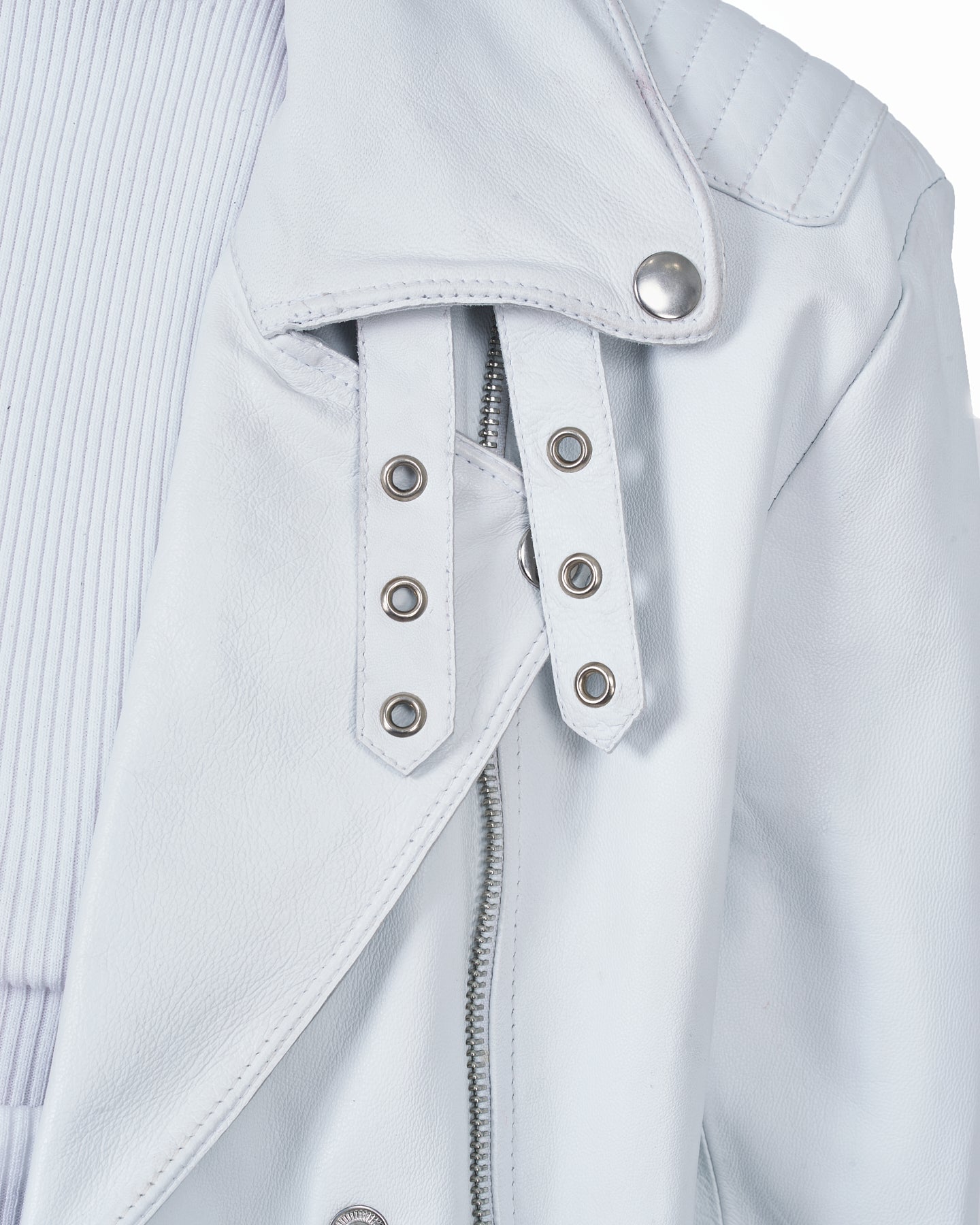 JKT Harley Burnished Leather Jacket White