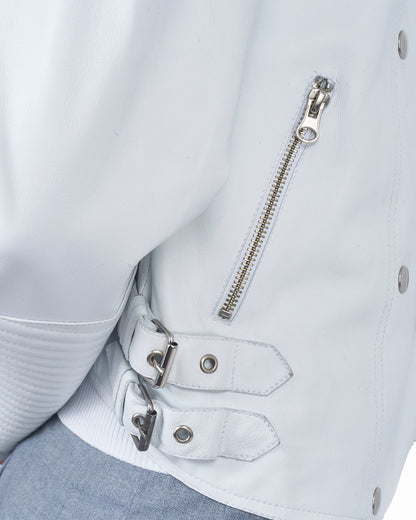 JKT Harley Burnished Leather Jacket White