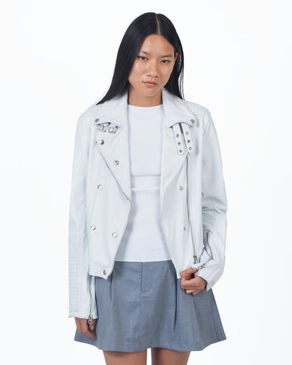JKT Harley Burnished Leather Jacket White