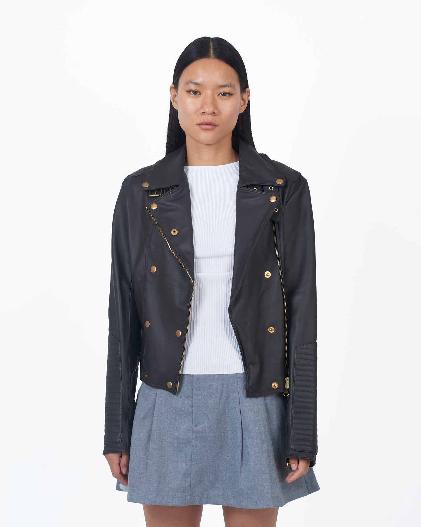Harley Burnished Leather Jacket Chocolate