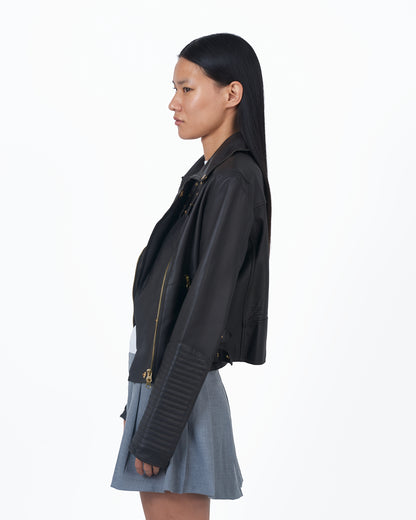 Harley Burnished Leather Jacket Chocolate