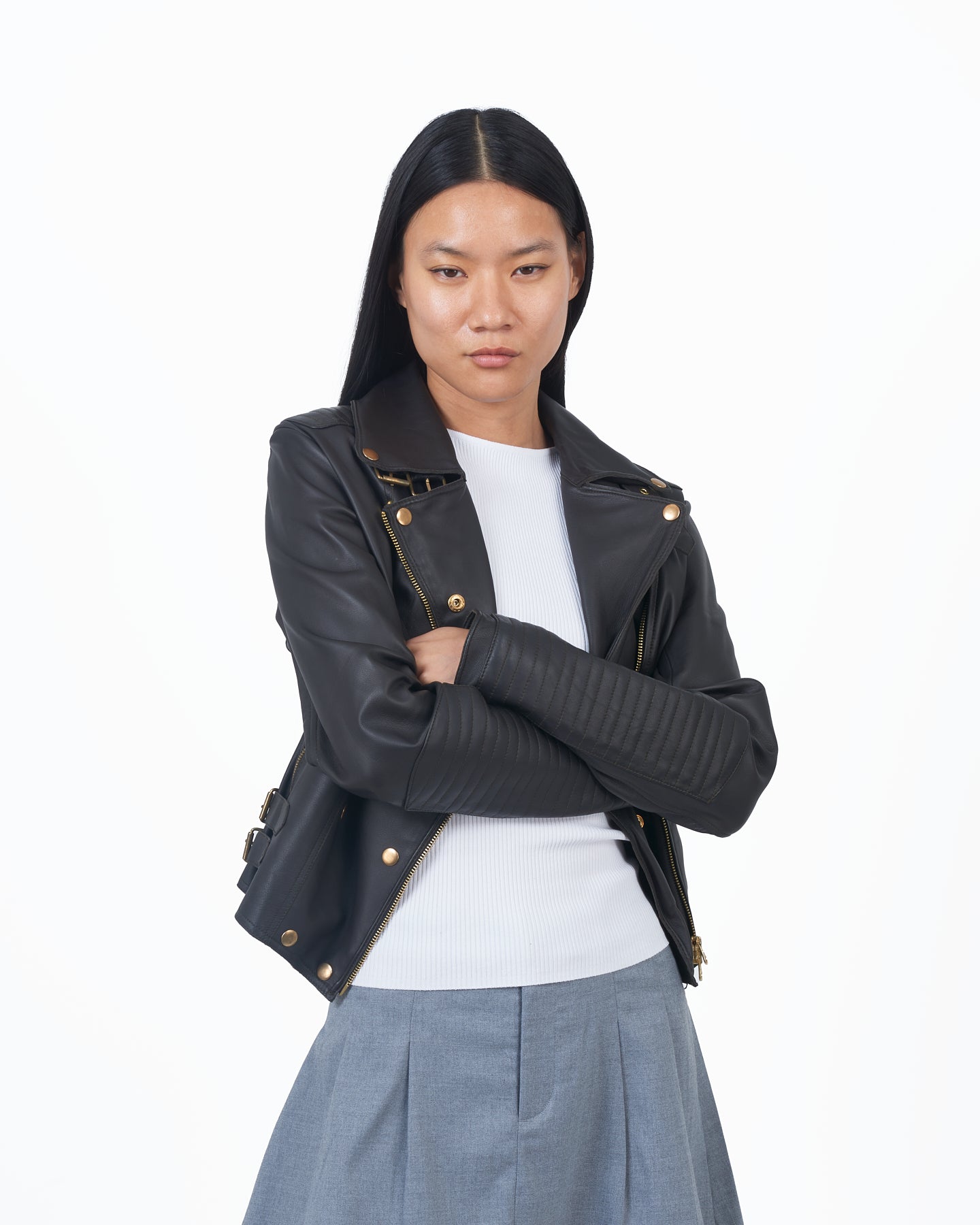 Harley Burnished Leather Jacket Chocolate