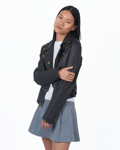 Harley Burnished Leather Jacket Chocolate