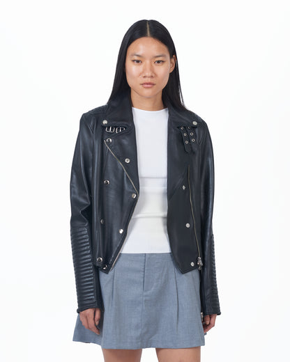 JKT Harley Burnished Leather Jacket Black