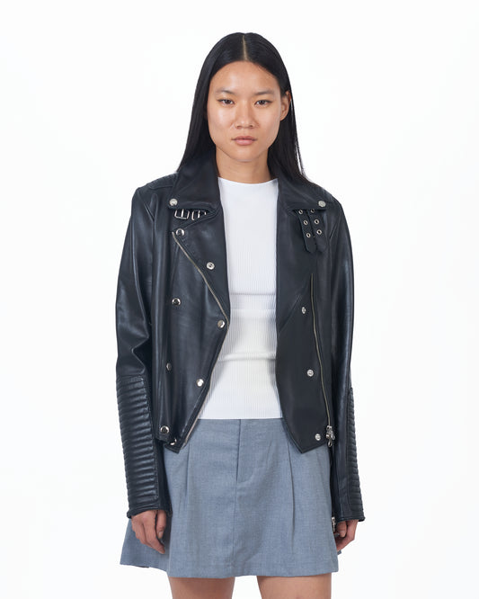 JKT Harley Burnished Leather Jacket Black