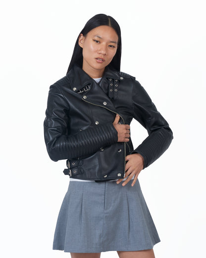 JKT Harley Burnished Leather Jacket Black