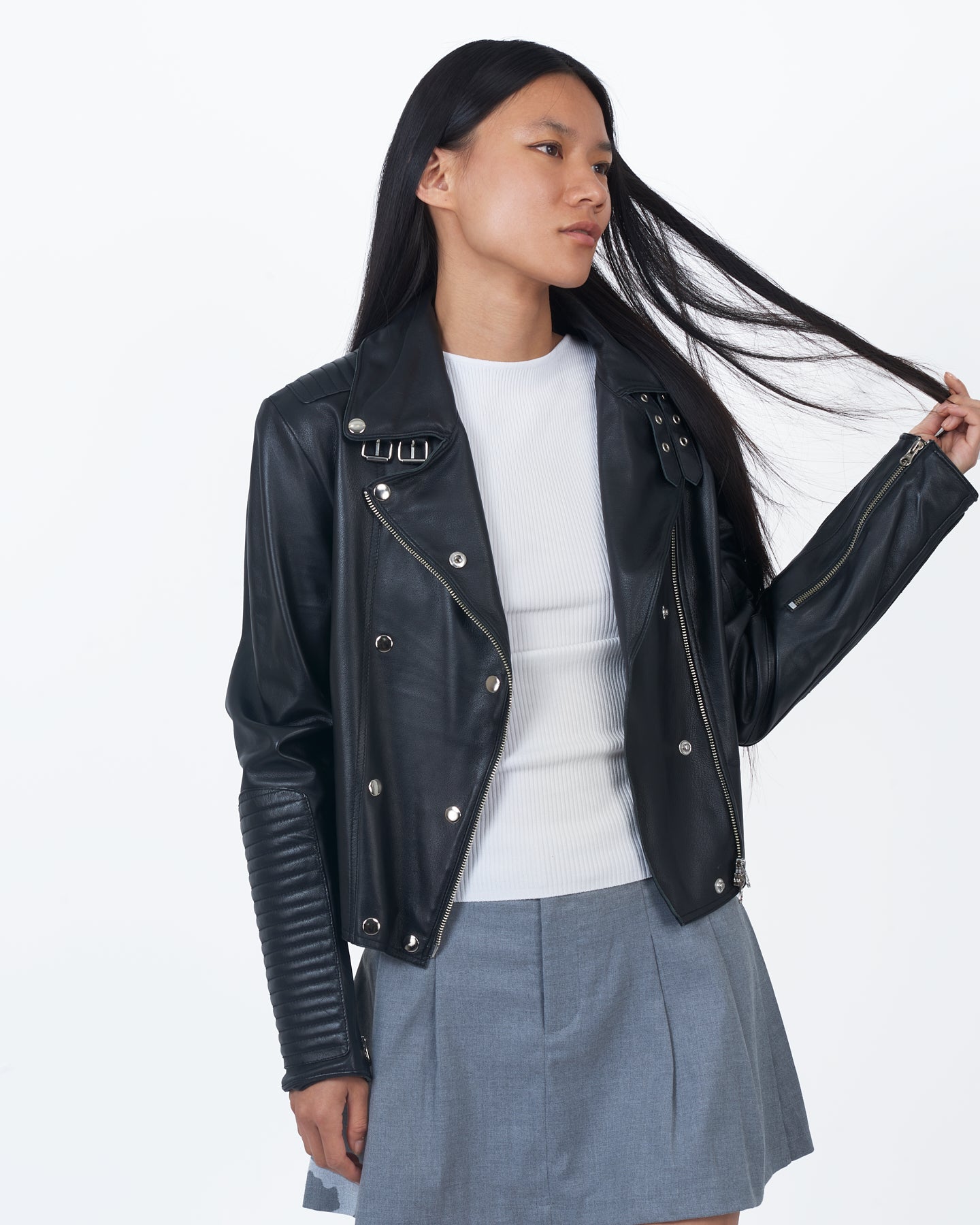 JKT Harley Burnished Leather Jacket Black