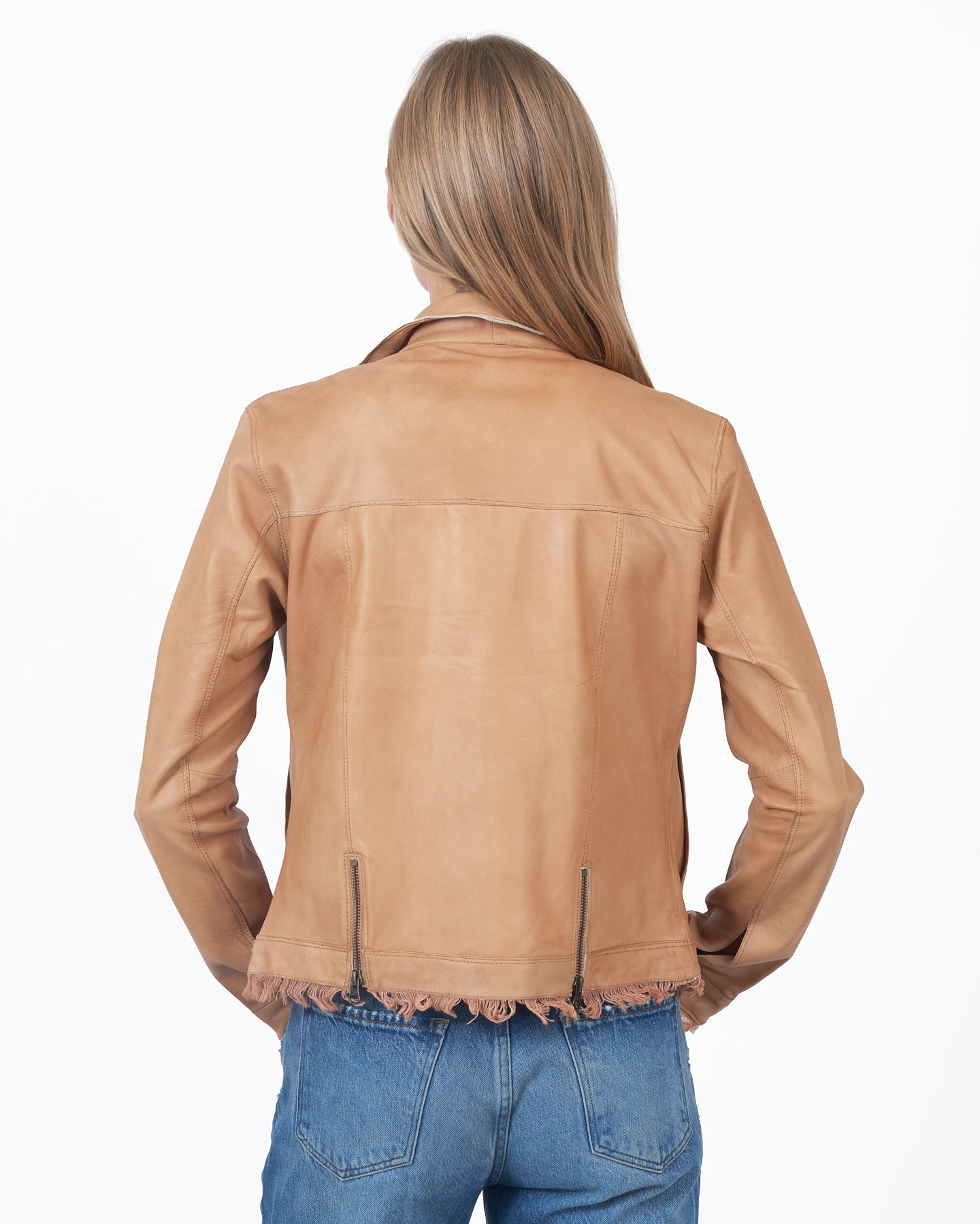 JKT Alexa Patina Leather Jacket Au Lait