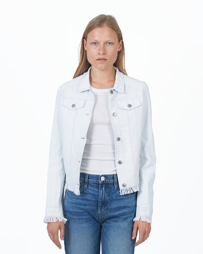 JKT Alexa Burnished Leather Jacket White