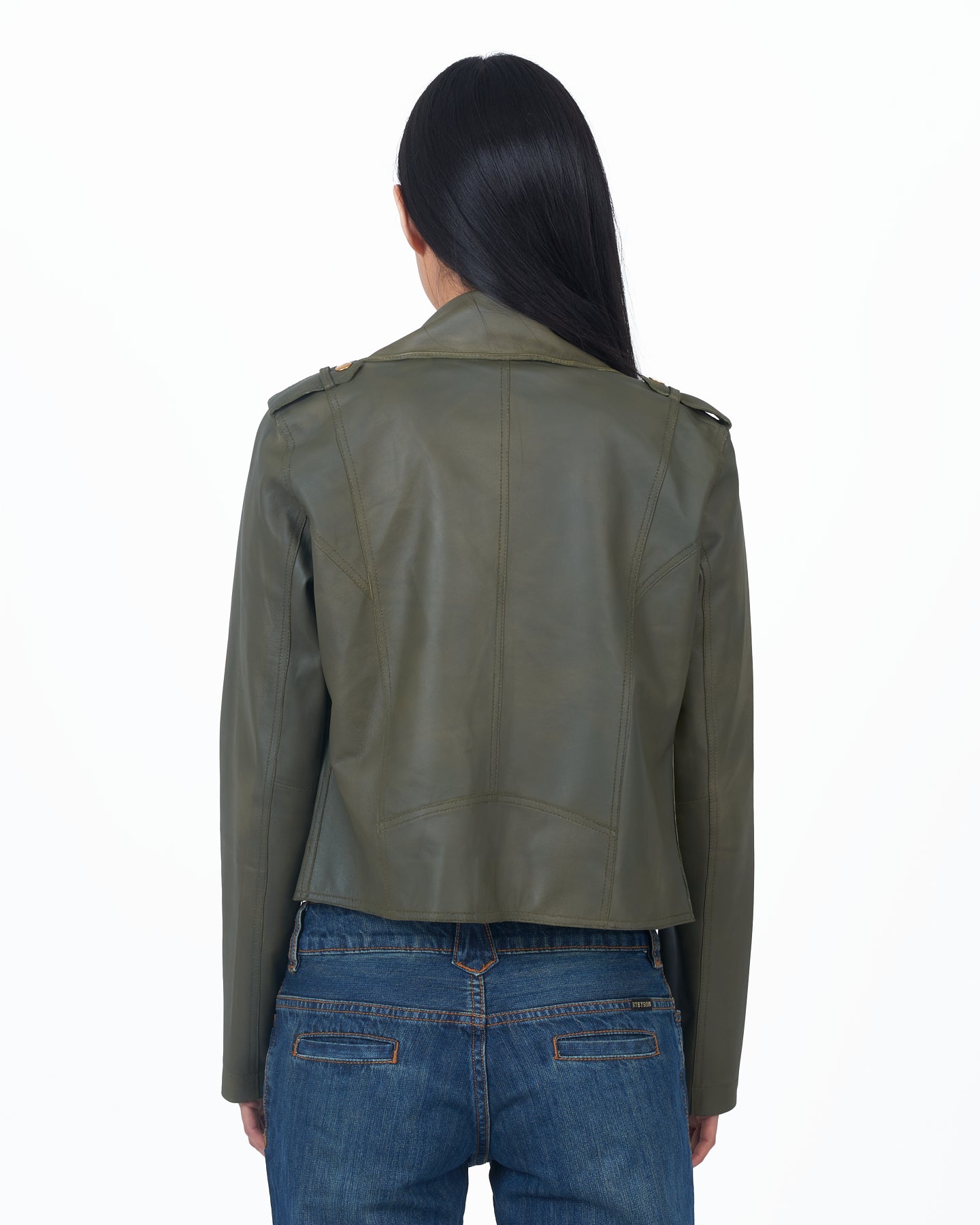 Millie Matte Leather Jacket Jalapeno