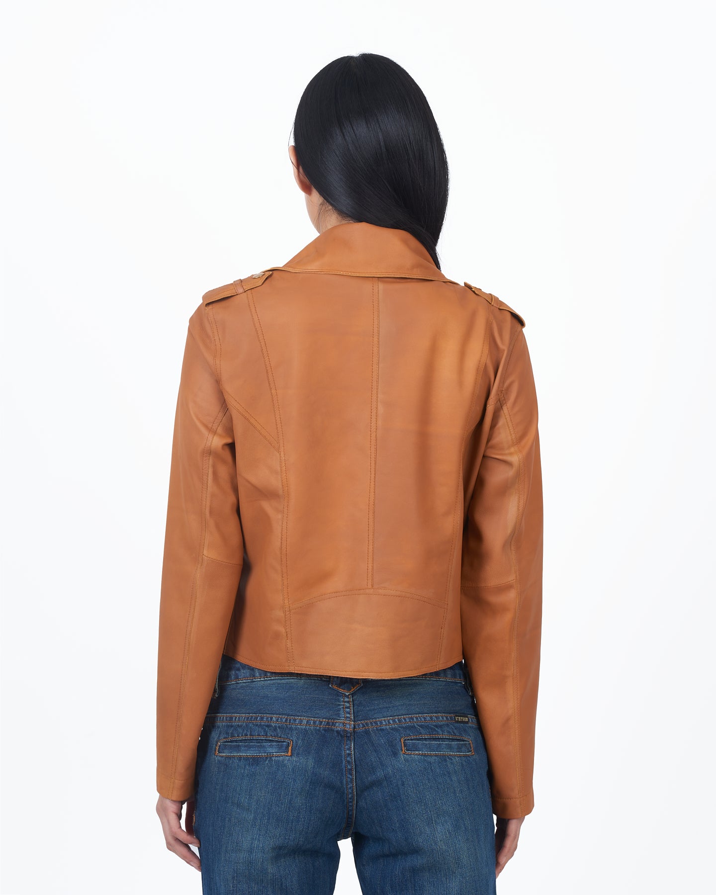 JKT Millie Matte Leather Jacket Tortilla