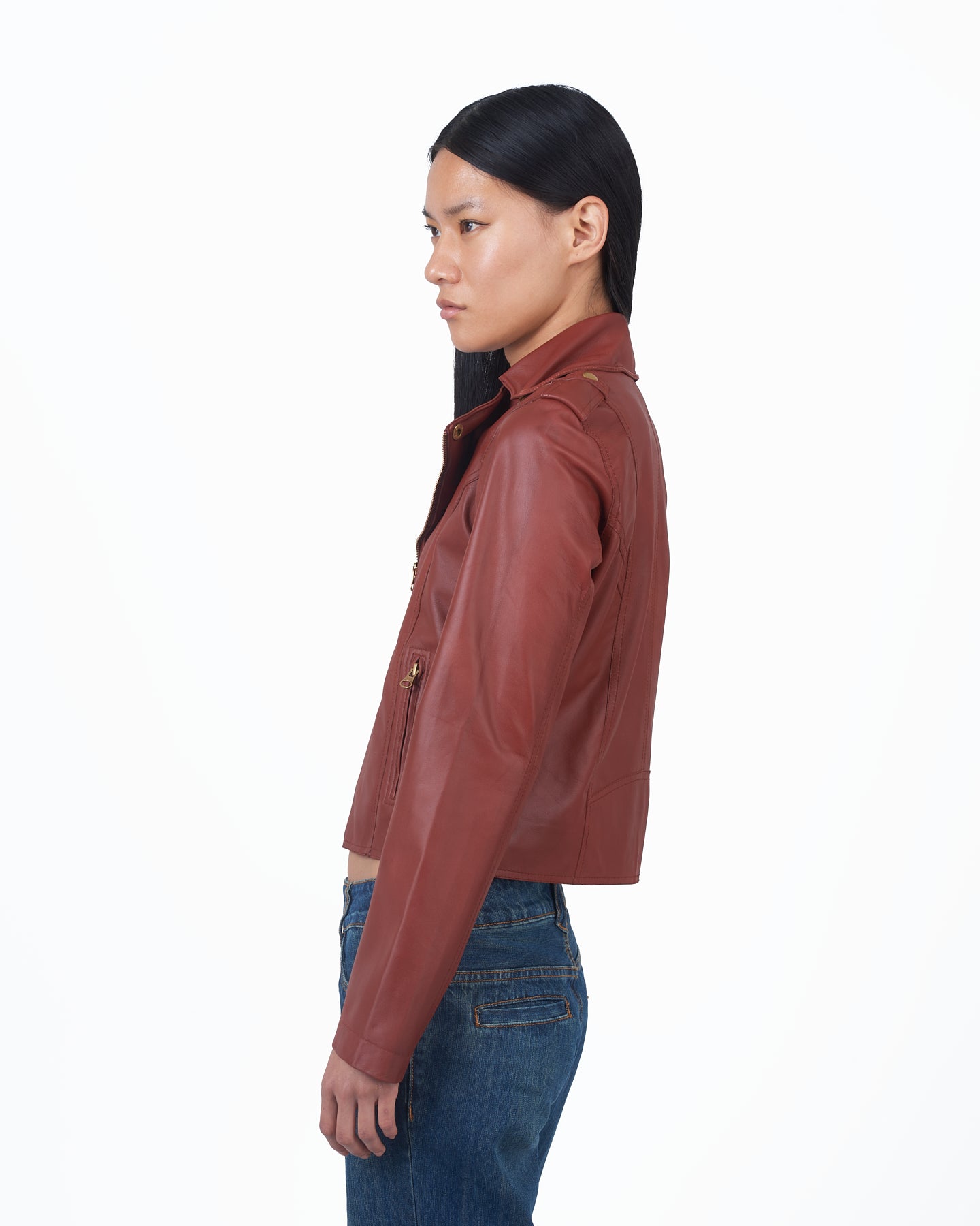 JKT Millie Matte Leather Jacket Salsa