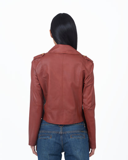 JKT Millie Matte Leather Jacket Salsa