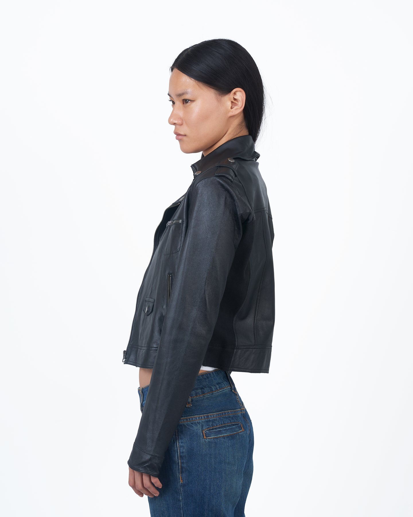 JKT Piper Burnished Leather Jacket Black