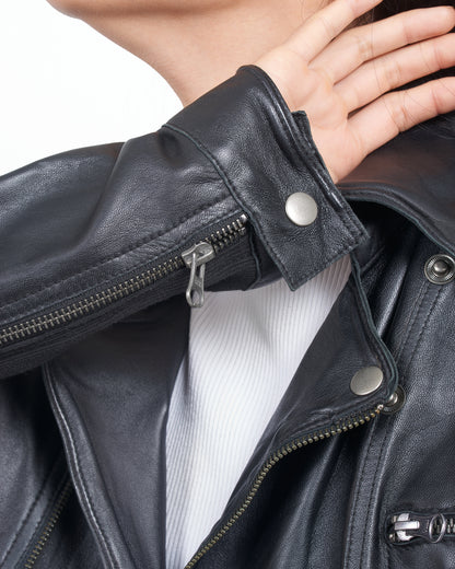 JKT Piper Burnished Leather Jacket Black