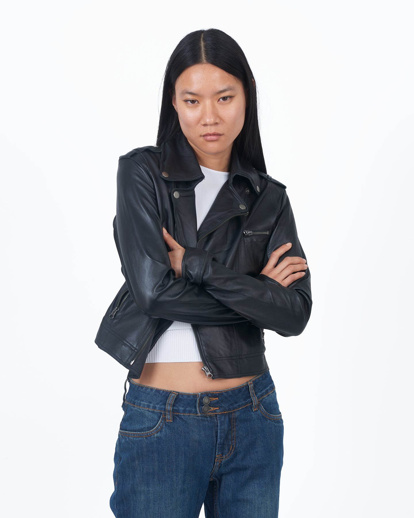 JKT Piper Burnished Leather Jacket Black