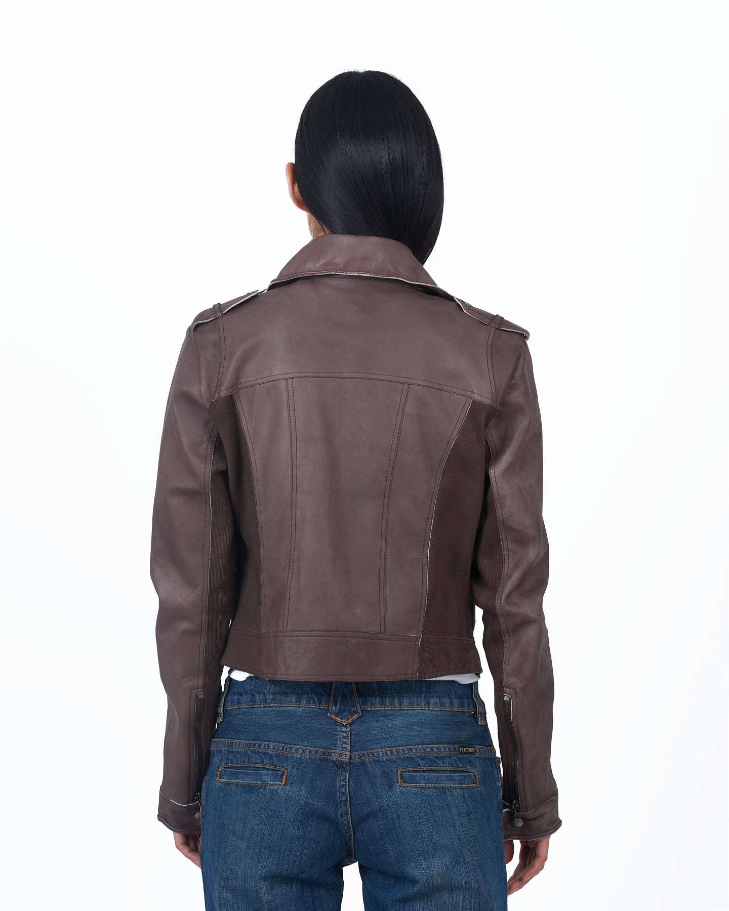 Piper Patina Leather Jacket Bark