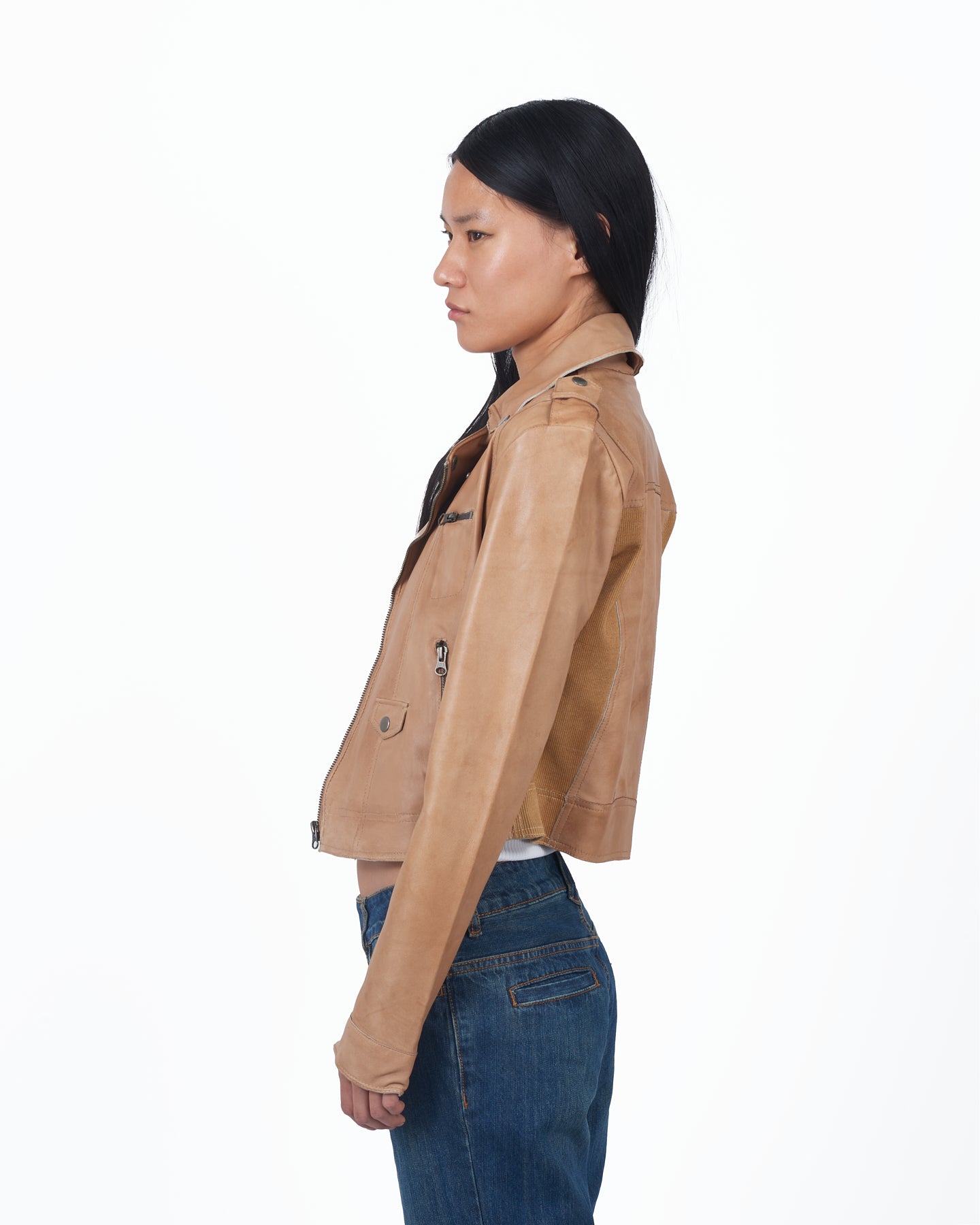 JKT Piper Patina Leather Jacket Au Lait