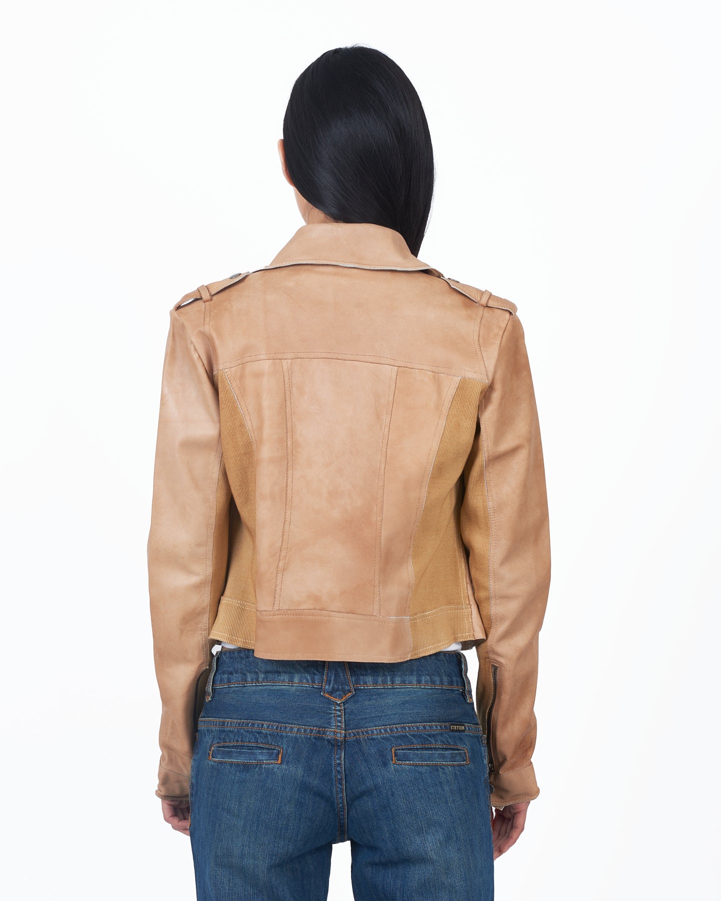 JKT Piper Patina Leather Jacket Au Lait