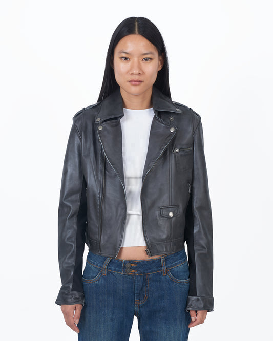 Piper Patina Leather Jacket Black