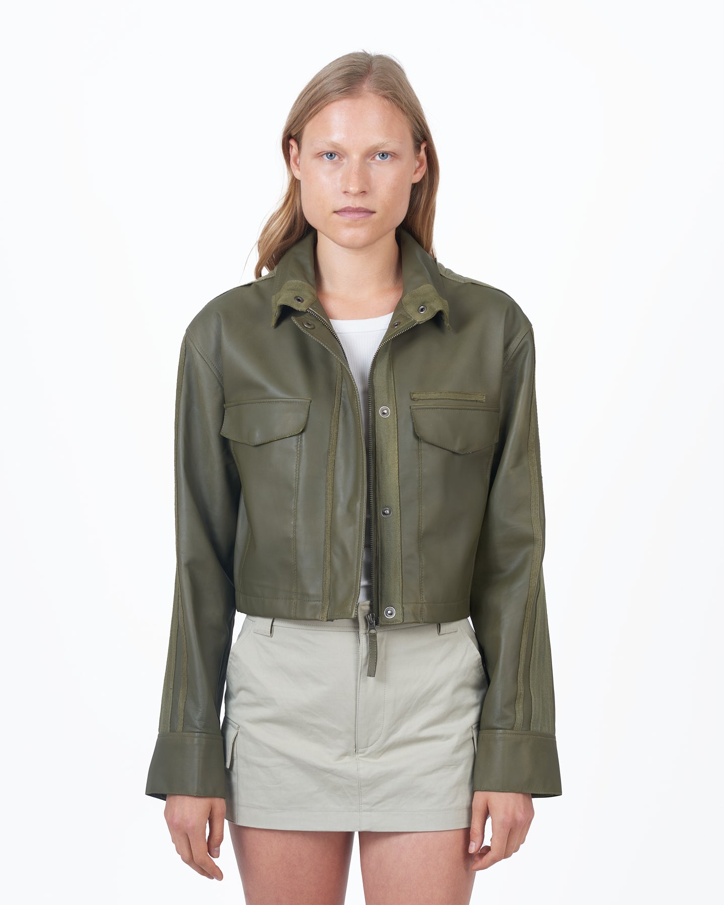 Christina Matte Leather Jacket Jalapeno