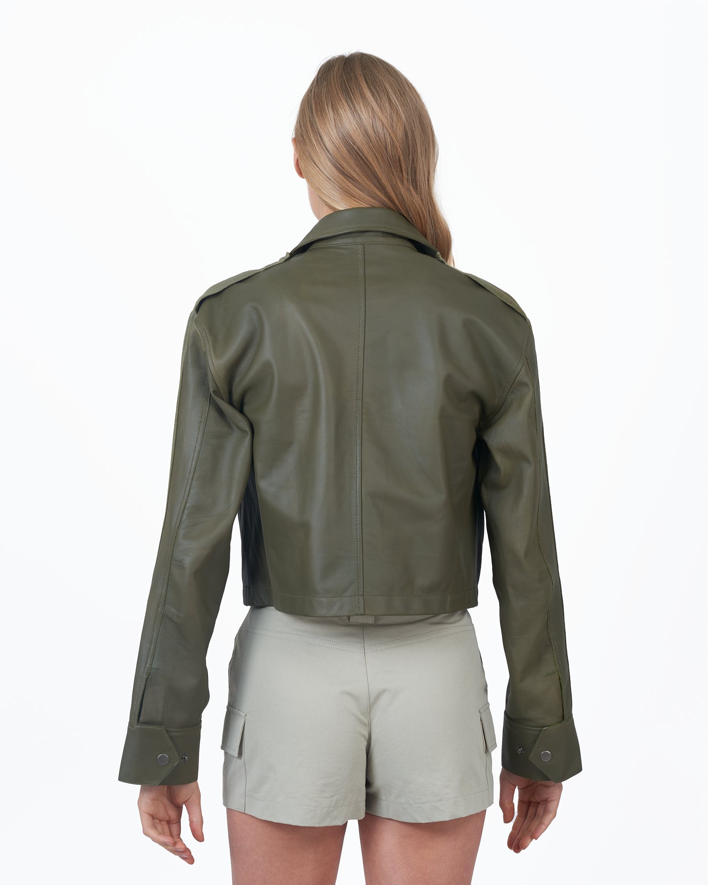 Christina Matte Leather Jacket Jalapeno