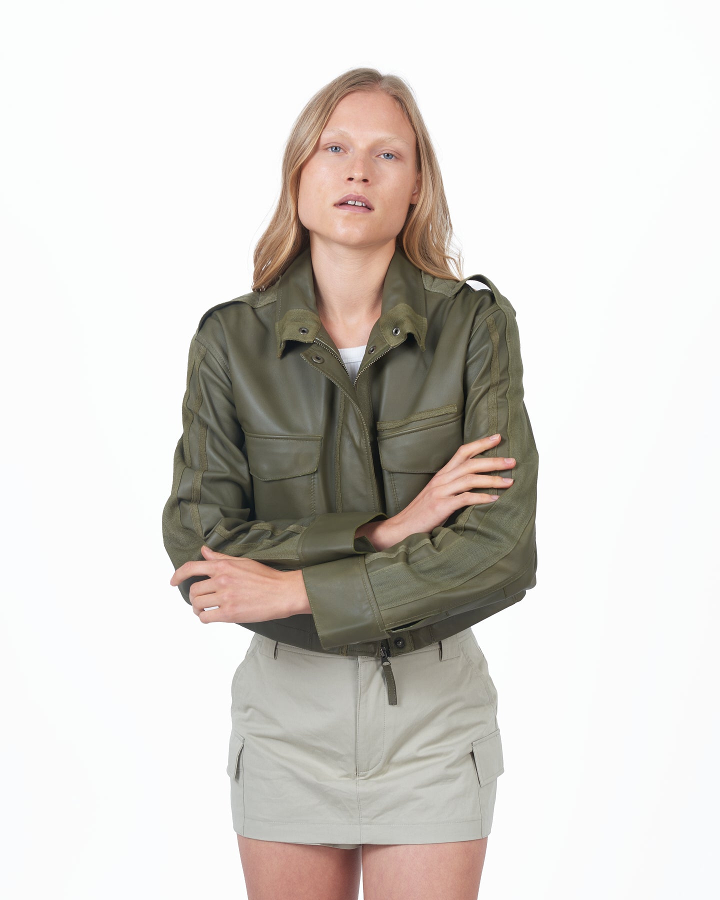 Christina Matte Leather Jacket Jalapeno