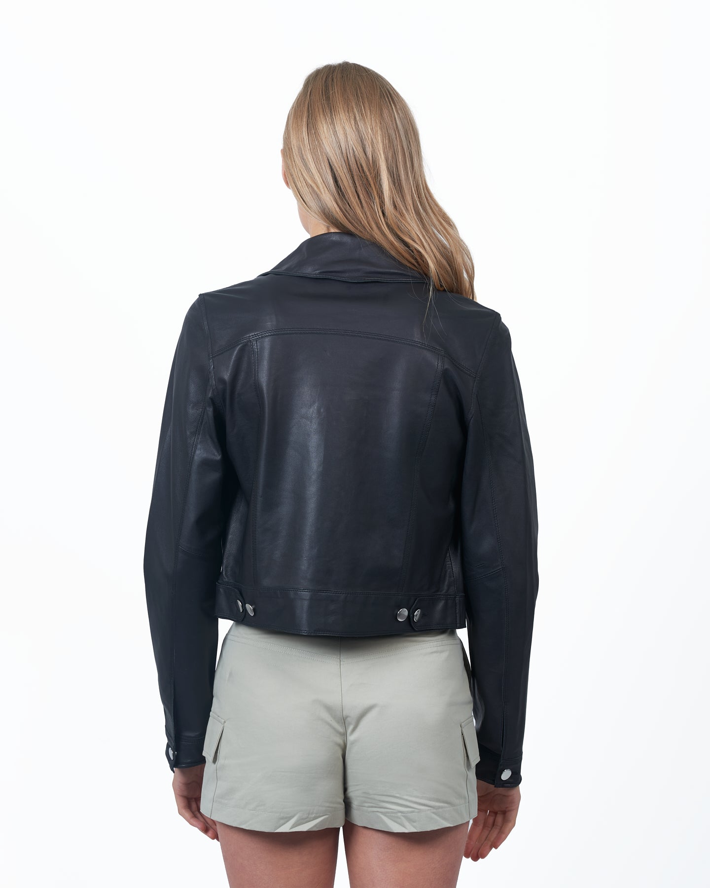 Hayden Nailhead Leather Jacket Black