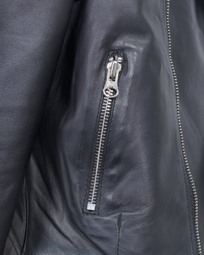 Tyler Burnished Leather Jacket Black