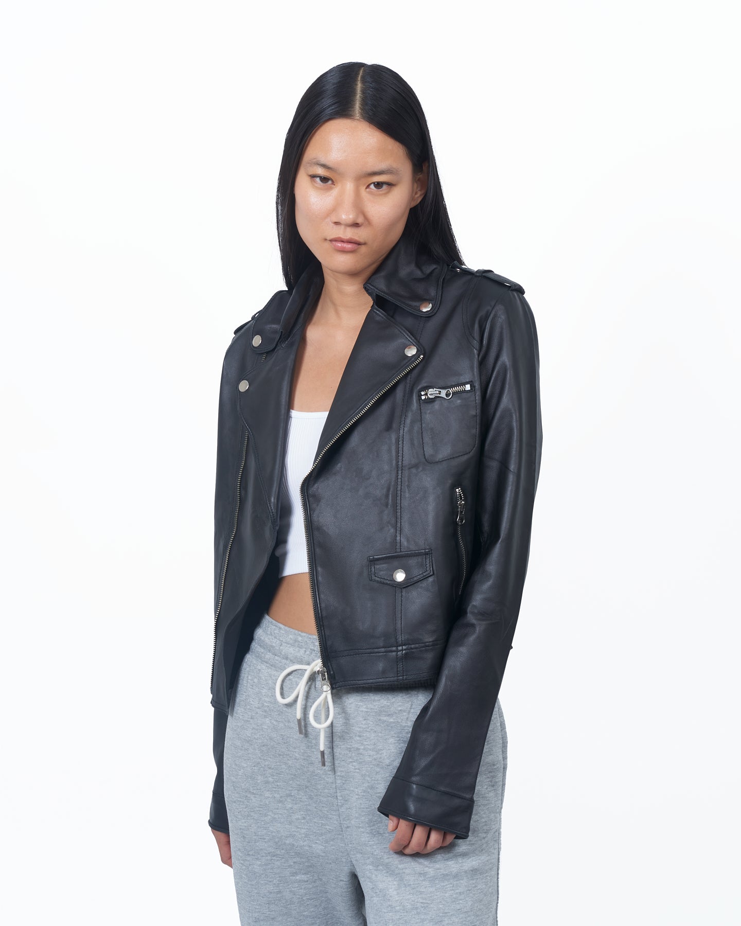 JKT Tyler Burnished Leather Jacket Black