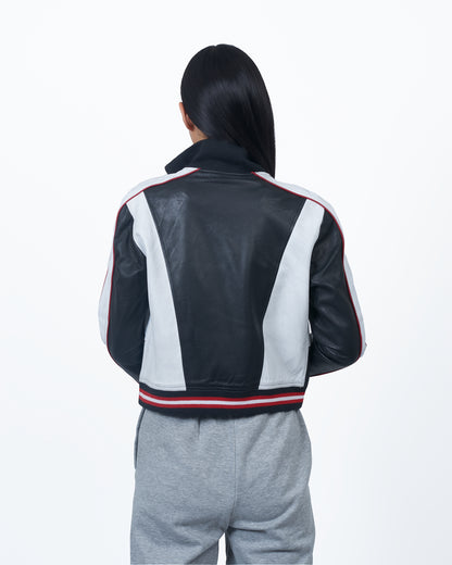 JKT Kali Track Leather Jacket Black/White
