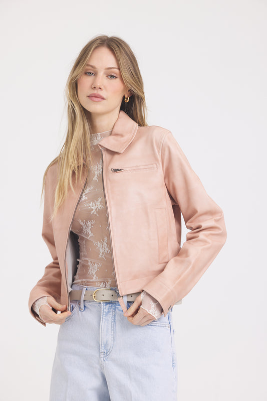 Moira Patina LeatherJacket Pink